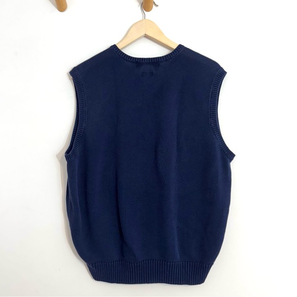 Ralph Lauren Vintage 90’s Navy Blue Cotton V-Neck Sweater Vest Men’s Size Large - Picture 6 of 6